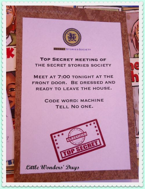 Top Secret Kid's Book Club via Little Wonders' Days start a kid's book club