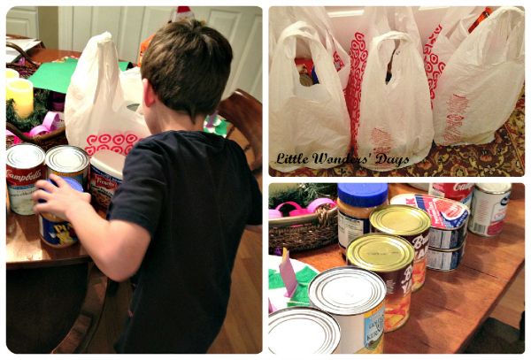 Advent Service Day, Food Drive via Little Wonders' Days service projects for kids