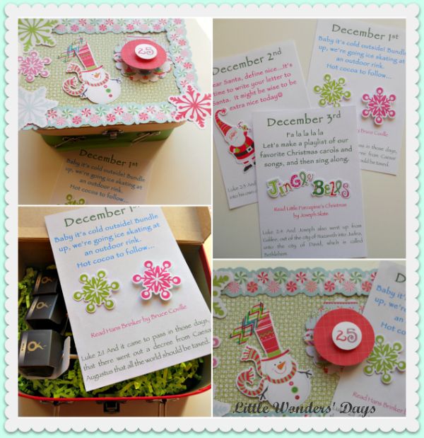 Mini Suitcase Advent Calendar via Little Wonders' Days easy advent activities for kids
