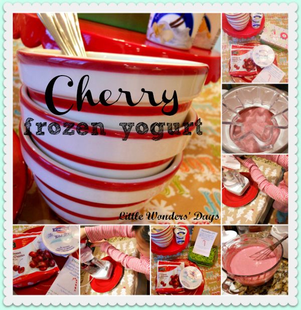 Cherry frozen yogurt recipe via Little Wonders' Days cherry frozen yogurt recipe