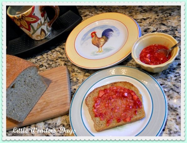 Making bread and homemade jam with kids via Little Wonders' Days baking bread with kids