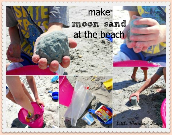 Make moon sand on the beach via Little Wonders' Days homemade moon sand, family traditions