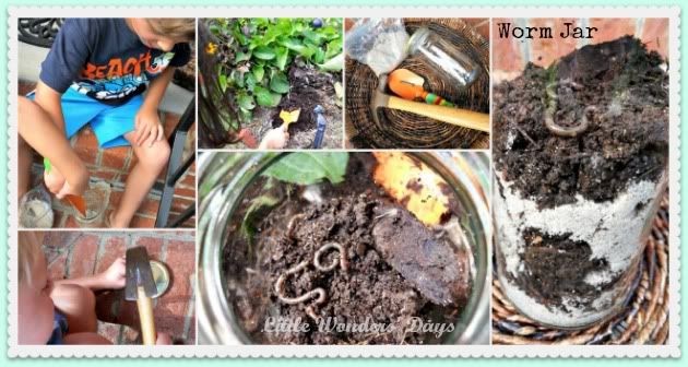 Earthworm observation jar via Little Wonders' Days Earthworm observation jar