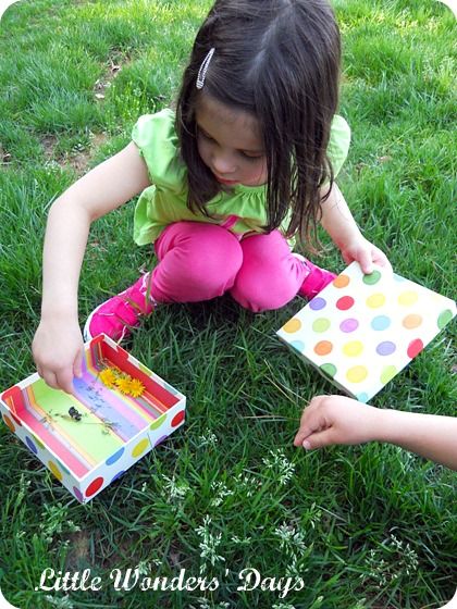 Spring Nature walk and treasure box via Little Wonders' Days nature treasure box for kids