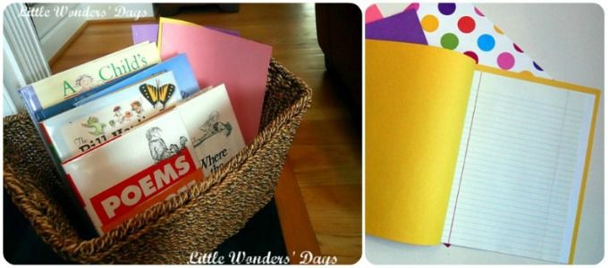 Poetry basket and blank journal via Little Wonders' Days poetry for kids