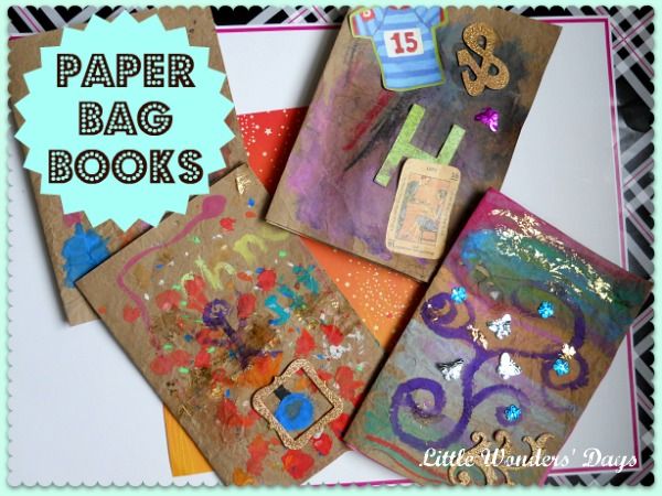 paper bag books via Little Wonders' Days paper bag books
