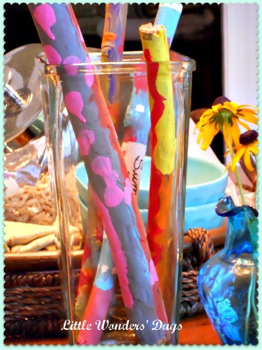 painted sticks via Little Wonders' Days