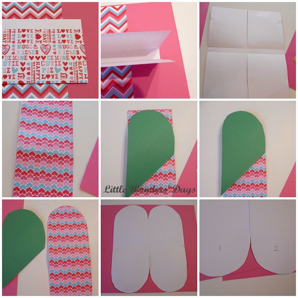 how to make 3D paper valentine holders at Little Wonders' Days how to make 3D paper valentine holders