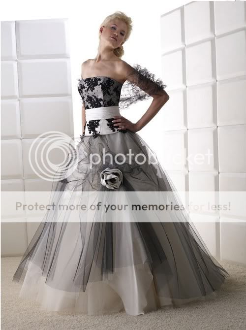 Schwarz+Weiß Abendkleidung Brautkleid Ballkleid Brauch  